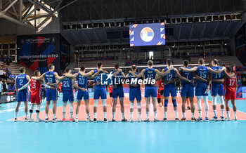 04/09/2023 - Serbia's team national anthem - SERBIA VS ESTONIA - EUROVOLLEY MEN - VOLLEY