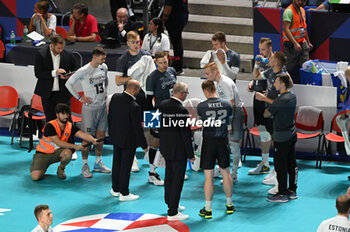 04/09/2023 - Estonia's team time out - SERBIA VS ESTONIA - EUROVOLLEY MEN - VOLLEY