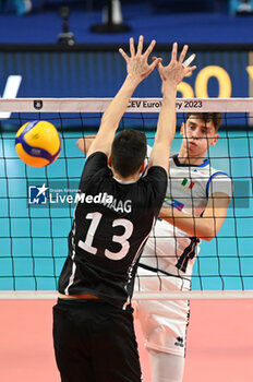 2023-09-04 - Italy's Mosca Leandro #30 attack - ITALY VS SWITZERLAND - CEV EUROVOLLEY MEN - VOLLEYBALL