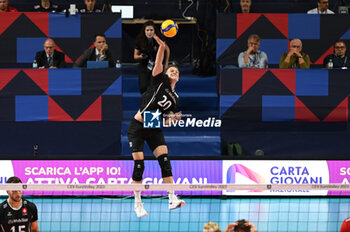 04/09/2023 - Switzerland's Migge Lars #20 serve - ITALY VS SWITZERLAND - EUROVOLLEY MEN - VOLLEY