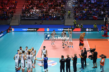 04/09/2023 - Italy's players take to the volleyball court - ITALY VS SWITZERLAND - EUROVOLLEY MEN - VOLLEY