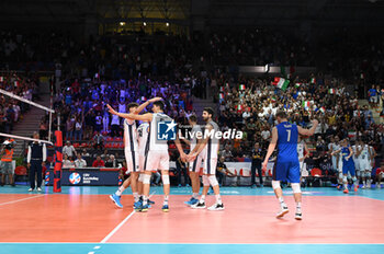 2023-09-04 - Italy's team celebrations for the conquest of the match - ITALY VS SWITZERLAND - CEV EUROVOLLEY MEN - VOLLEYBALL