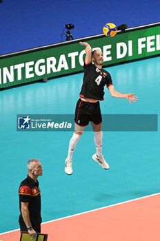 2023-09-05 - Belgium's D'Hulst Stijn #4 serve - BELGIUM VS ESTONIA - CEV EUROVOLLEY MEN - VOLLEYBALL