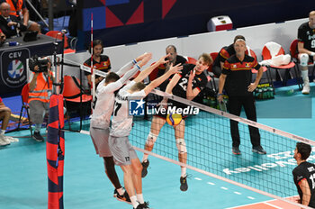 2023-09-05 - Belgium's Reggers Ferre #23 attack - BELGIUM VS ESTONIA - CEV EUROVOLLEY MEN - VOLLEYBALL