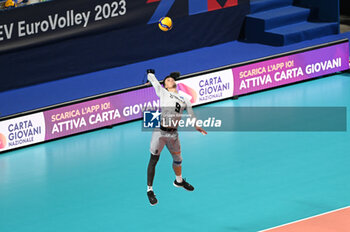 2023-09-05 - Estonia's Taht Robert #9 serve - BELGIUM VS ESTONIA - CEV EUROVOLLEY MEN - VOLLEYBALL