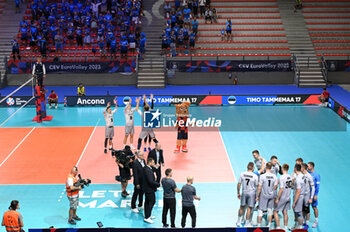 05/09/2023 - Estonia's players take to the volleyball court - BELGIUM VS ESTONIA - EUROVOLLEY MEN - VOLLEY