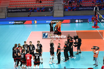 05/09/2023 - Belgium's players take to the volleyball court - BELGIUM VS ESTONIA - EUROVOLLEY MEN - VOLLEY