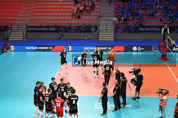 05/09/2023 - Belgium's players take to the volleyball court - BELGIUM VS ESTONIA - EUROVOLLEY MEN - VOLLEY