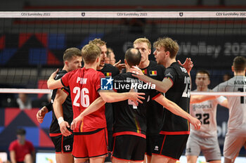 2023-09-05 - Belgium's team rejoices after a point - BELGIUM VS ESTONIA - CEV EUROVOLLEY MEN - VOLLEYBALL