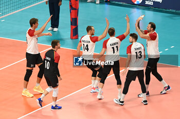 2023-09-05 - Germany's team rejoices after a point - GERMANY VS SERBIA - CEV EUROVOLLEY MEN - VOLLEYBALL