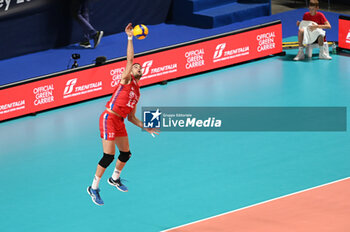 2023-09-05 - Serbia's Peric Pavle #12 serve - GERMANY VS SERBIA - CEV EUROVOLLEY MEN - VOLLEYBALL