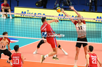 2023-09-05 - Serbia's Krsmanovic Petar #7 attack - GERMANY VS SERBIA - CEV EUROVOLLEY MEN - VOLLEYBALL