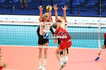 2023-09-05 - Serbia's Luburic Drazen #16 attack - GERMANY VS SERBIA - CEV EUROVOLLEY MEN - VOLLEYBALL
