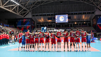 2023-09-05 - Serbia's team sing the national anthem - GERMANY VS SERBIA - CEV EUROVOLLEY MEN - VOLLEYBALL