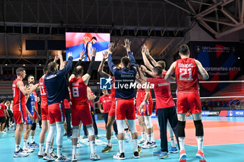 05/09/2023 - Serbia's players take to the volleyball court - GERMANY VS SERBIA - EUROVOLLEY MEN - VOLLEY