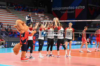 2023-09-05 - Germany's players take to the volleyball court - GERMANY VS SERBIA - CEV EUROVOLLEY MEN - VOLLEYBALL