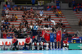2023-09-05 - Serbia's bench - GERMANY VS SERBIA - CEV EUROVOLLEY MEN - VOLLEYBALL
