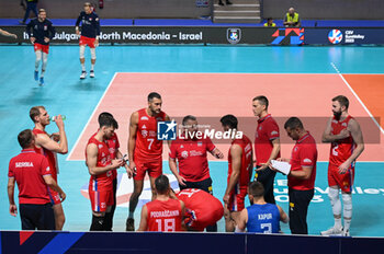 2023-09-05 - Serbia's team time out - GERMANY VS SERBIA - CEV EUROVOLLEY MEN - VOLLEYBALL