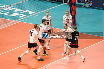 2023-09-06 - Belgium's team celebrations for the conquest of the point - SWITZERLAND VS BELGIUM - CEV EUROVOLLEY MEN - VOLLEYBALL