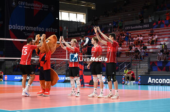 2023-09-06 - Switzerland's players take to the volleyball court - SWITZERLAND VS BELGIUM - CEV EUROVOLLEY MEN - VOLLEYBALL