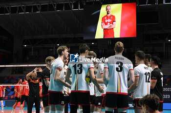 2023-09-06 - Belgium's players take to the volleyball court - SWITZERLAND VS BELGIUM - CEV EUROVOLLEY MEN - VOLLEYBALL