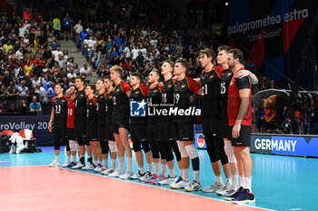 2023-09-06 - Germany's sing the national anthem - GERMANY VS ITALY - CEV EUROVOLLEY MEN - VOLLEYBALL