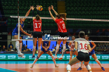 2023-08-16 - Dajana Boskovic #17 of Bosnia-Herzegovina during CEV EuroVolley 2023 women Final Round Pool B volleyball match between Switzerland and Bosnia-Herzegovina at Arena di Monza, Monza, Italy on August 16, 2023 - CEV EUROVOLLEY 2023 - WOMEN - SWITZERLAND VS BOSNIA & HERZEGOVINA - INTERNATIONALS - VOLLEYBALL