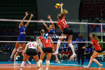2023-08-16 - Laura Kunzler #14 of Switzerland during CEV EuroVolley 2023 women Final Round Pool B volleyball match between Switzerland and Bosnia-Herzegovina at Arena di Monza, Monza, Italy on August 16, 2023 - CEV EUROVOLLEY 2023 - WOMEN - SWITZERLAND VS BOSNIA & HERZEGOVINA - INTERNATIONALS - VOLLEYBALL