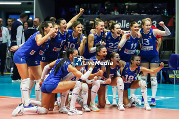 2023-08-16 - Bosnia-Herzegovina players during CEV EuroVolley 2023 women Final Round Pool B volleyball match between Switzerland and Bosnia-Herzegovina at Arena di Monza, Monza, Italy on August 16, 2023 - CEV EUROVOLLEY 2023 - WOMEN - SWITZERLAND VS BOSNIA & HERZEGOVINA - INTERNATIONALS - VOLLEYBALL