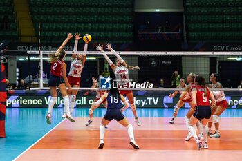 2023-08-16 - Andrea Mihaljevic #2 of Croatia in action during CEV EuroVolley 2023 women Final Round Pool B volleyball match between Bulgaria and Croatia at Arena di Monza, Monza, Italy on August 16, 2023 - CEV EUROVOLLEY 2023 - WOMEN - BULGARIA VS CROATIA - INTERNATIONALS - VOLLEYBALL