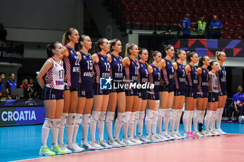 2023-08-17 - Croatia team line up during CEV EuroVolley 2023 women Final Round Pool B volleyball match between Romania and Croatia at Arena di Monza, Monza, Italy on August 17, 2023 - CEV EUROVOLLEY 2023 - WOMEN - ROMANIA VS CROATIA - INTERNATIONALS - VOLLEYBALL