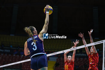 2023-08-17 - Ema Strunjak #3 of Croatia seen in action during CEV EuroVolley 2023 women Final Round Pool B volleyball match between Romania and Croatia at Arena di Monza, Monza, Italy on August 17, 2023 - CEV EUROVOLLEY 2023 - WOMEN - ROMANIA VS CROATIA - INTERNATIONALS - VOLLEYBALL