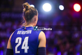 2023-08-18 - Ekaterina Antropova #24 of Italy looks on during CEV EuroVolley 2023 women Final Round Pool B volleyball match between Italy and Zwitzerland at Arena di Monza, Monza, Italy on August 18, 2023 - CEV EUROVOLLEY 2023 - WOMEN - ITALY VS SWITZERLAND - INTERNATIONALS - VOLLEYBALL