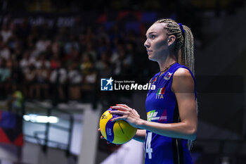 2023-08-18 - Elena Pietrini #14 of Italy seen in action during CEV EuroVolley 2023 women Final Round Pool B volleyball match between Italy and Zwitzerland at Arena di Monza, Monza, Italy on August 18, 2023 - CEV EUROVOLLEY 2023 - WOMEN - ITALY VS SWITZERLAND - INTERNATIONALS - VOLLEYBALL