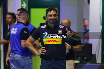 2023-08-18 - Davide Mazzanti Head Coach of Italy gestures during CEV EuroVolley 2023 women Final Round Pool B volleyball match between Italy and Zwitzerland at Arena di Monza, Monza, Italy on August 18, 2023 - CEV EUROVOLLEY 2023 - WOMEN - ITALY VS SWITZERLAND - INTERNATIONALS - VOLLEYBALL