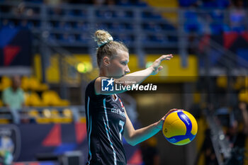 2023-08-21 - Meline Pierret of Switzerland during CEV EuroVolley 2023 match between Croatia and Switzerland on 21 August 2023 at Pala Gianni Asti, Turin Italy. Photo Nderim KACELI - CEV EUROVOLLEY 2023 - WOMEN - CROATIA VS SWITZERLAND - INTERNATIONALS - VOLLEYBALL