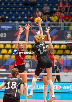2023-08-21 - Laura Kunzler of Switzerland during CEV EuroVolley 2023 match between Croatia and Switzerland on 21 August 2023 at Pala Gianni Asti, Turin Italy. Photo Nderim KACELI - CEV EUROVOLLEY 2023 - WOMEN - CROATIA VS SWITZERLAND - INTERNATIONALS - VOLLEYBALL