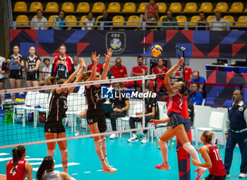 2023-08-21 - Mika Grbavica of Croatia during CEV EuroVolley 2023 match between Croatia and Switzerland on 21 August 2023 at Pala Gianni Asti, Turin Italy. Photo Nderim KACELI - CEV EUROVOLLEY 2023 - WOMEN - CROATIA VS SWITZERLAND - INTERNATIONALS - VOLLEYBALL