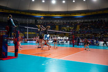 2023-08-21 - Julie Lengweiler of Switzerland and Samira Sulser of Switzerland during CEV EuroVolley 2023 match between Croatia and Switzerland on 21 August 2023 at Pala Gianni Asti, Turin Italy. Photo Nderim KACELI - CEV EUROVOLLEY 2023 - WOMEN - CROATIA VS SWITZERLAND - INTERNATIONALS - VOLLEYBALL