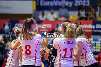 2023-08-23 - Happiness of Switzerland players - CEV EUROVOLLEY 2023 - WOMEN - SWITZERLAND VS BULGARIA - INTERNATIONALS - VOLLEYBALL