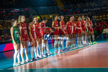 2023-08-23 - Players of Bulgaria during national anthem - CEV EUROVOLLEY 2023 - WOMEN - SWITZERLAND VS BULGARIA - INTERNATIONALS - VOLLEYBALL