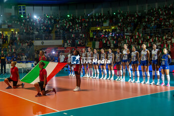 2023-08-23 - Italy players during national anthem - CEV EUROVOLLEY 2023 - WOMEN - ITALY VS CROATIA - INTERNATIONALS - VOLLEYBALL