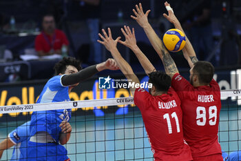 2023-09-14 - Nik Mujanovic (SLO) during the CEV Eurovolley 2023 semifinal match between Slovenia vs Poland, Palazzo dello Sport in Rome, Italy, on September 14, 2023. - SEMIFINAL - POLAND VS SLOVENIA - CEV EUROVOLLEY MEN - VOLLEYBALL