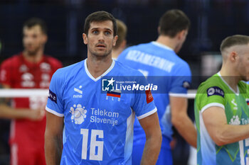 2023-09-14 - Gregor Ropret (SLO) during the CEV Eurovolley 2023 semifinal match between Slovenia vs Poland, Palazzo dello Sport in Rome, Italy, on September 14, 2023. - SEMIFINAL - POLAND VS SLOVENIA - CEV EUROVOLLEY MEN - VOLLEYBALL