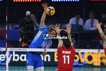 2023-09-14 - Rok Mozic (SLO) during the CEV Eurovolley 2023 semifinal match between Slovenia vs Poland, Palazzo dello Sport in Rome, Italy, on September 14, 2023. - SEMIFINAL - POLAND VS SLOVENIA - CEV EUROVOLLEY MEN - VOLLEYBALL