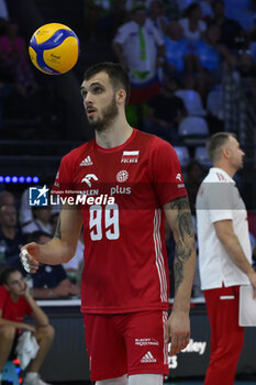 2023-09-14 - Norbert Huber (POL) during the CEV Eurovolley 2023 semifinal match between Slovenia vs Poland, Palazzo dello Sport in Rome, Italy, on September 14, 2023. - SEMIFINAL - POLAND VS SLOVENIA - CEV EUROVOLLEY MEN - VOLLEYBALL