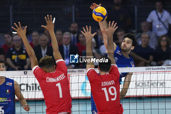 2023-09-14 - Daniele Lavia (ITA) during the CEV Eurovolley 2023 semifinal match between Italy vs France, Palazzo dello Sport in Rome, Italy, on September 14, 2023. - SEMIFINAL - ITALY VS FRANCE - CEV EUROVOLLEY MEN - VOLLEYBALL
