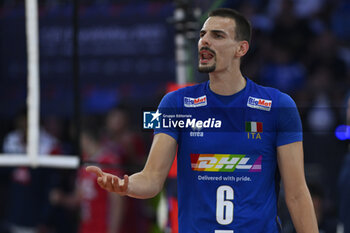 2023-09-14 - Simone Giannelli (ITA) during the CEV Eurovolley 2023 semifinal match between Italy vs France, Palazzo dello Sport in Rome, Italy, on September 14, 2023. - SEMIFINAL - ITALY VS FRANCE - CEV EUROVOLLEY MEN - VOLLEYBALL