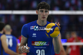 2023-09-14 - Leandro Mosca (ITA) during the CEV Eurovolley 2023 semifinal match between Italy vs France, Palazzo dello Sport in Rome, Italy, on September 14, 2023. - SEMIFINAL - ITALY VS FRANCE - CEV EUROVOLLEY MEN - VOLLEYBALL