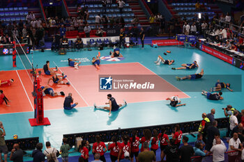 2023-09-09 - Italy team during warm up - EIGHT FINAL - ITALY VS NORTH MACEDONIA - CEV EUROVOLLEY MEN - VOLLEYBALL